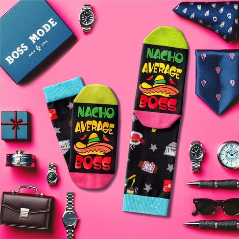 HAPPYPOP Boss Gifts Ideas Socks - Boss Gifts For Men Women, Cool Boss Gifts Male Female Worlds Best Boss Women Retirement Socks With Greeting Card in Kuwait