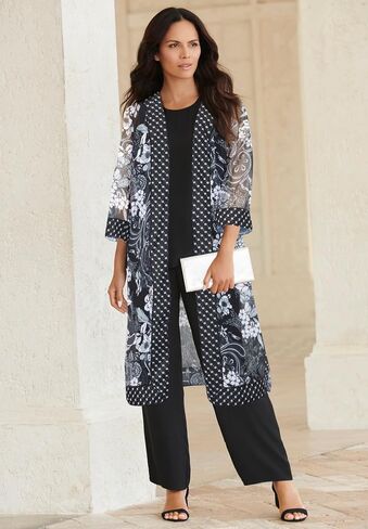 Roaman's Women's Plus Size Duster Pant Set in Saudi Arabia