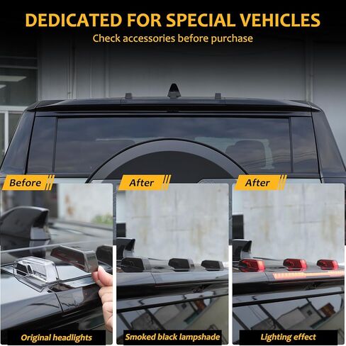 للاصطدامات Hummer EV SUV SUV Lear Tail Roof Lights Top Lights Lights for 2024 2025+ Hummer EV SUV SUV Leat Top Roof Light Lens Smoked Cover Cover (SUV/3pcs) in Saudi Arabia