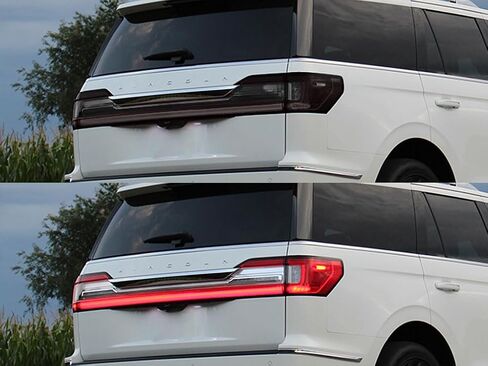 Rvinyl Tail Light Pre Cut Film Tint Cover Kit in Blackout Smoke Compatible with Lincoln Navigator 2018-2021 - Adhesive Backs in Saudi Arabia