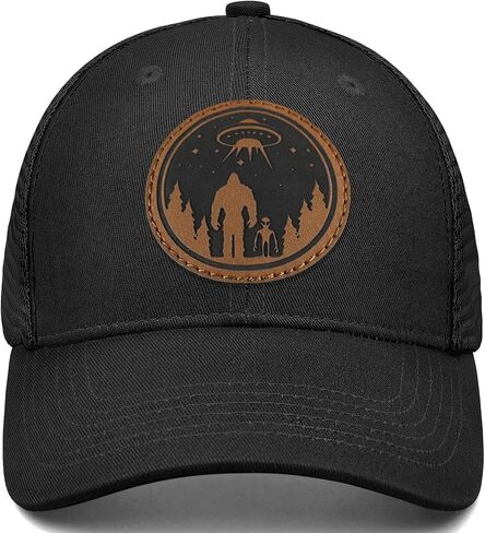 Bigfoot Sasquatch Gifts, Snapback Trucker Hats Cap Leather Patch Big Foot Gifts for Dad Men Bigfoot Lovers in Kuwait
