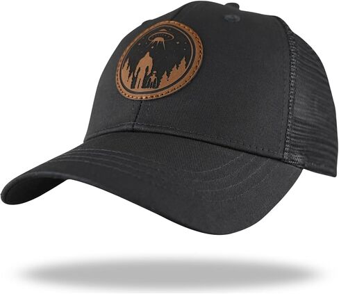 Bigfoot Sasquatch Gifts, Snapback Trucker Hats Cap Leather Patch Big Foot Gifts for Dad Men Bigfoot Lovers in Kuwait