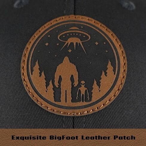 Bigfoot Sasquatch Gifts, Snapback Trucker Hats Cap Leather Patch Big Foot Gifts for Dad Men Bigfoot Lovers in Kuwait