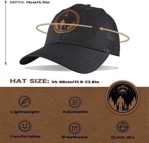 Bigfoot Sasquatch Gifts, Snapback Trucker Hats Cap Leather Patch Big Foot Gifts for Dad Men Bigfoot Lovers in Kuwait