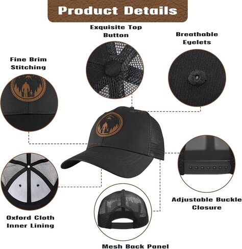 Bigfoot Sasquatch Gifts, Snapback Trucker Hats Cap Leather Patch Big Foot Gifts for Dad Men Bigfoot Lovers in Kuwait