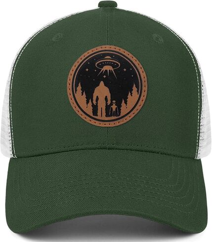 Bigfoot Sasquatch Gifts, Snapback Trucker Hats Cap Leather Patch Big Foot Gifts for Dad Men Bigfoot Lovers in Kuwait