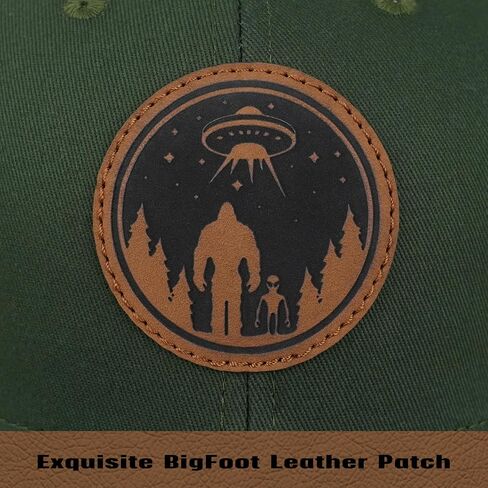 Bigfoot Sasquatch Gifts, Snapback Trucker Hats Cap Leather Patch Big Foot Gifts for Dad Men Bigfoot Lovers in Kuwait