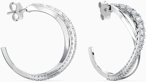 LECALLA Real 925 Sterling Silver C أقراط | الأطواق الصغيرة الخفيفة الأطواق الإيطالية نصف حلق الأطواق للنساء in Saudi Arabia