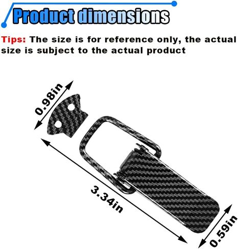 2PCS Car Bumper Clips, Carbon Fiber Quick Release Fasteners, Car Trunk Security Clip Kit, Universal Front Rear Bumper Clip Hasps, Car Bumper Hook Lock Clips for Most Vehicles (Small) in Saudi Arabia
