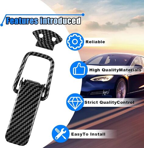 2PCS Car Bumper Clips, Carbon Fiber Quick Release Fasteners, Car Trunk Security Clip Kit, Universal Front Rear Bumper Clip Hasps, Car Bumper Hook Lock Clips for Most Vehicles (Small) in Saudi Arabia