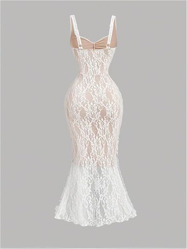 Gorglitter Women's Lace Bodycon Fishtail Midi Graduation Prom Prom Wedder in Kuwait