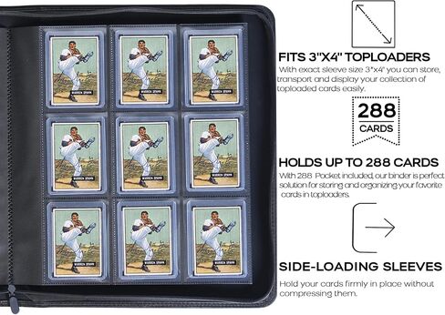 D DACCKIT Toploader Binder, Holds 288 Top Loaders - 9-Pocket Top Loader Binder for 3" x 4" Rigid Card Holders for Trading Cards or Sports Cards, Model A - Light Pink in Kuwait