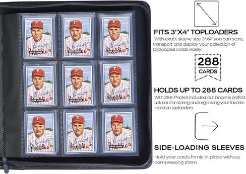 D Dacckit Toploader Binder ، يحتوي على 288 Top Loaders - موثق محمل أعلى من 9 جيبات لـ 3 "× 4" حاملي البطاقات الصلبة لبطاقات التداول أو البطاقات الرياضية ، الطراز A - الوردي الفاتح in Kuwait