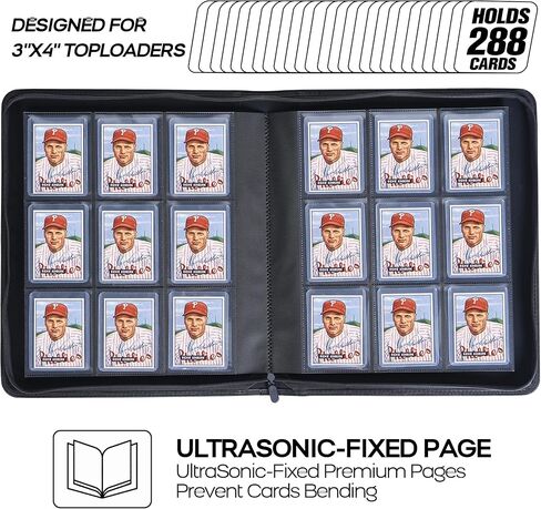 D Dacckit Toploader Binder ، يحتوي على 288 Top Loaders - موثق محمل أعلى من 9 جيبات لـ 3 "× 4" حاملي البطاقات الصلبة لبطاقات التداول أو البطاقات الرياضية ، الطراز A - الوردي الفاتح in Kuwait