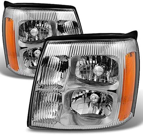 AKKON - لكاديلاك Escalade Chrome Clear Hid Xenon نوع المصابيح الأمامية المصابيح الأمامية استبدال الزوج in Kuwait