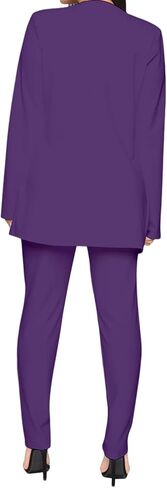 طقم بناطيل كاجوال للسيدات من Tcremisa مكون من قطعتين من ملابس العمل وسترة سادة بأكمام طويلة وسروال ضيق in Kuwait