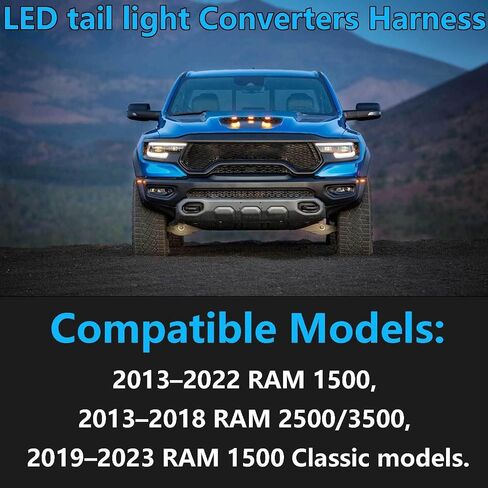 1 زوج من مصابيح LED LED Tail Conversion Adapter Adapter Adapter 640011 ， متوافق مع Dodge RAM 2013-2018 Lights Lights Harness Relaces 640011 in Saudi Arabia