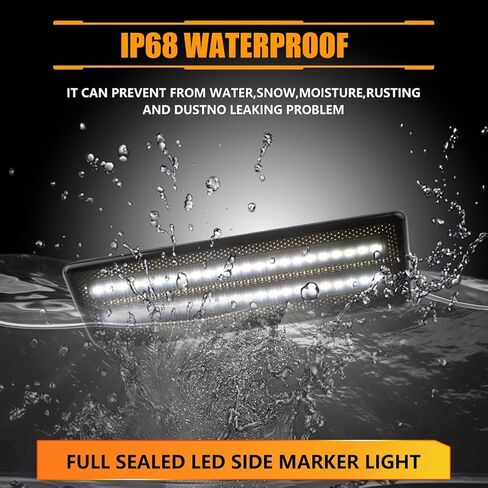 Front Fender LED Side Marker Lights for 2010-2013 Fo-rd Transit Connect, Transit Smoked Lens Side Bumper Marker Lamps, [Ultra-Bright] Amber LED Side Markers Turn Signal Lights, 2 PCS in Saudi Arabia