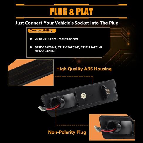 Front Fender LED Side Marker Lights for 2010-2013 Fo-rd Transit Connect, Transit Smoked Lens Side Bumper Marker Lamps, [Ultra-Bright] Amber LED Side Markers Turn Signal Lights, 2 PCS in Saudi Arabia