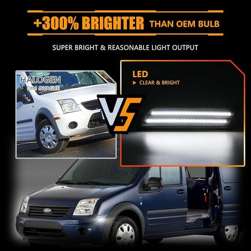 Front Fender LED Side Marker Lights for 2010-2013 Fo-rd Transit Connect, Transit Smoked Lens Side Bumper Marker Lamps, [Ultra-Bright] Amber LED Side Markers Turn Signal Lights, 2 PCS in Saudi Arabia