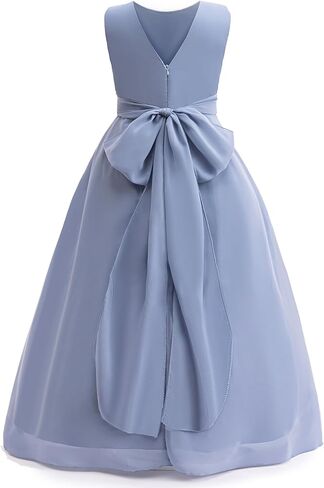 Junior Bridesmaid Dresses Flower Girl Formal Wedding Guest Pageant Fancy Long Maxi Dress Elegant Party Gown in Kuwait
