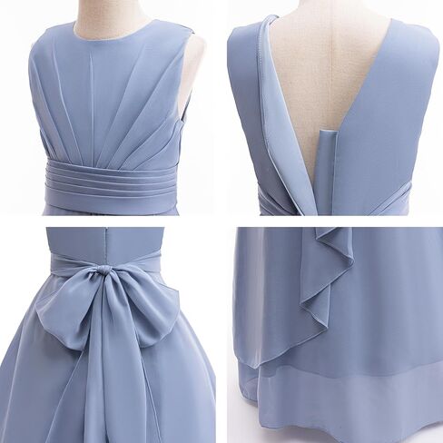 Junior Bridesmaid Dresses Flower Girl Formal Wedding Guest Pageant Fancy Long Maxi Dress Elegant Party Gown in Kuwait