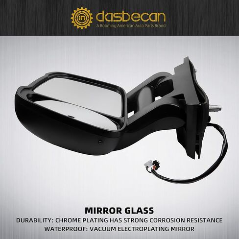 Dasbecan Passenger Right Side Mirror Replacement CH1321376 for Ram Promaster 1500 2500 3500 2014-2019 Heated Power Glass Manual Fold w/Turn Signal Light Short Arm 8 Pins 5VE98JXWAE in Kuwait