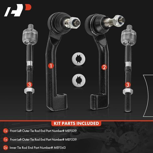 A-Premium Set of 4, Front Inner and Outer Tie Rod End Kit, Compatible with Ford Explorer 2020-2023, Police Interceptor Utility 2020-2023 in Saudi Arabia