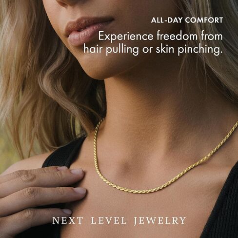 Next Level Jewelry Solid 14K Gold Vermeil Sterling Silver Rope Diamond-Cut Necklace Chains 1.5MM - 5.5MM, Gold Rope Chain Men Women, Gold Rope Necklace in Kuwait