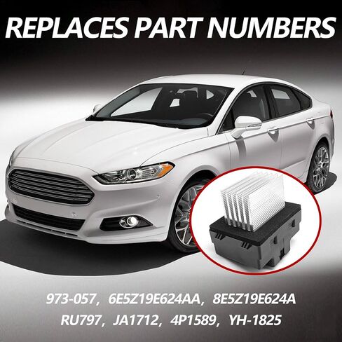 HVAC Blower Motor Resistor Compatible with Ford Fusion 2010-2012/ MKZ 2010-2012/ Zephyr 2006/ Milan 2010-2011/ Dual Zone Auto Temp Control Replace 6E5Z19E624AA, 973-057, JA1712, 8E5Z19E624A in Saudi Arabia