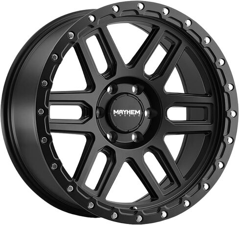 Mayhem Delta 8304 Black W /Matte Black Lip 20x9 8-170-12mm 125.2mm Wheel مع رسم (20 × 9. بوصة /8 × 170 مم ، -12 مم) in Saudi Arabia