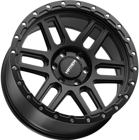 Mayhem Delta 8304 Black W /Matte Black Lip 20x9 8-170-12mm 125.2mm Wheel مع رسم (20 × 9. بوصة /8 × 170 مم ، -12 مم) in Saudi Arabia