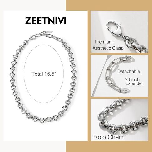 Chunky Layered Gold Necklace For Women Paperclip Link Chain Statement Compass Coin Charm Beach Stackable Necklace Non Tarnish Dainty 14k Gold Plated Medallion Pendant Trendy Fashion Jewelry in Saudi Arabia