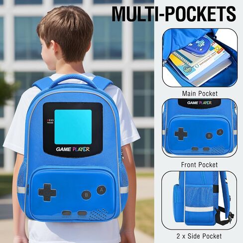 Boys Backpack for School,Gamer Backpack For Boys Kids,Boy Bookbag For Elementary Middle School Student,17″ Video Game Backpacks For Boy Kids Teen Age 6-12 in Saudi Arabia