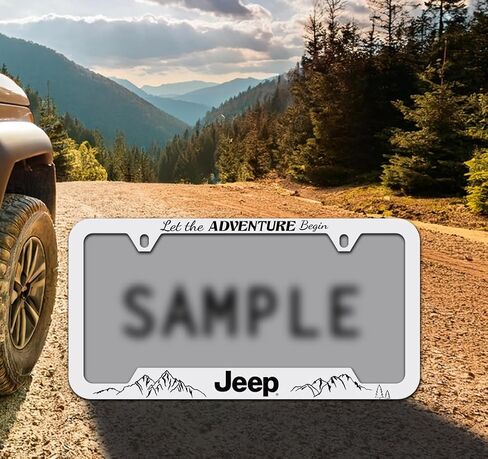 JEEP UV Printed Plastic License Plate Frame - Patriotic in Saudi Arabia