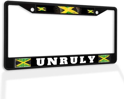 Metal Insert License Plate Frame Unruly Jamaican Jamaica B Weatherproof Car Accessories Black 2 Holes Solid Insert in Kuwait