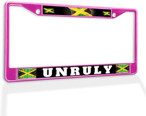 Metal Insert License Plate Frame Unruly Jamaican Jamaica B Weatherproof Car Accessories Black 2 Holes Solid Insert in Kuwait