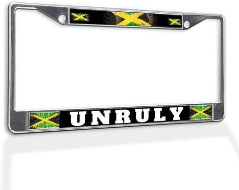 Metal Insert License Plate Frame Unruly Jamaican Jamaica B Weatherproof Car Accessories Black 2 Holes Solid Insert in Kuwait