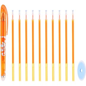 PATIKIL Erasable Gel Pens with 10 Refills & 1 Erasers, 0.5mm Heat Erasable Pens for Fabric Red Ink Fabric Marking Pen for Sewing Quilting Planner Writing in Kuwait