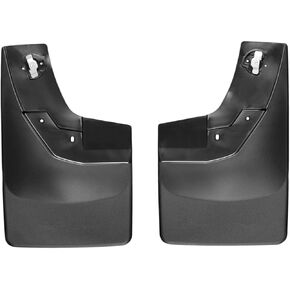 WeatherTech Custom No Drill Splash Guard MudFlaps for Chevrolet Silverado 1500, Silverado 2500HD/3500HD, Silverado LD 1500 - Rear Pair (120035), Black in Saudi Arabia