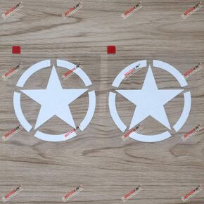 (2) 4 '' Army Star WW2 ملصق ملصق Car Vinyl ملاءمة لجيب Toyota Willys White A SDA1 in Saudi Arabia