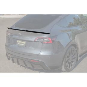 Extreme Online Store Replacement for 2020-Present Tesla Model Y | M4 Performance Style ABS Plastic - Painted Glossy Black Rear Trunk Lid Wing Spoiler in Kuwait