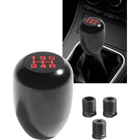 Shift Knob,Car Accessories Shifter Knobs,Aluminum Alloy Car Stick Shift Knob with Adapter,5 Speed Manual Gear Shift Knobs Replacement,Suitable for Most Manual Cars,Trucks,SUVs,RVs,Etc (Black) in Saudi Arabia