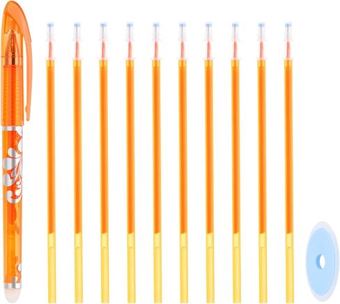 PATIKIL Erasable Gel Pens with 10 Refills & 1 Erasers, 0.5mm Heat Erasable Pens for Fabric Red Ink Fabric Marking Pen for Sewing Quilting Planner Writing in Kuwait