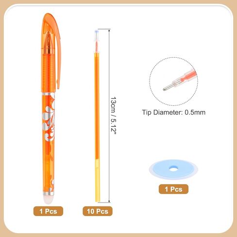 PATIKIL Erasable Gel Pens with 10 Refills & 1 Erasers, 0.5mm Heat Erasable Pens for Fabric Red Ink Fabric Marking Pen for Sewing Quilting Planner Writing in Kuwait