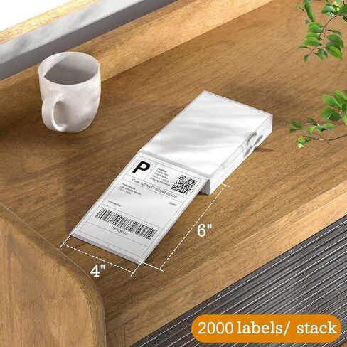 4 × 6 ملصقات شحن حرارية قابلة للطي، 100 ملصق شحن حراري لملصق شحن FedEx، متوافق مع طابعات JADENS وiDPRT وMunbyn. in Kuwait