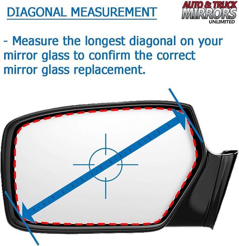 Mirror Glass + Full Size Adhesive Pad for 2008-2011 Subaru Impreza Driver Side Replacement (2008 2009 2010 2011 08 09 10 11) in Saudi Arabia