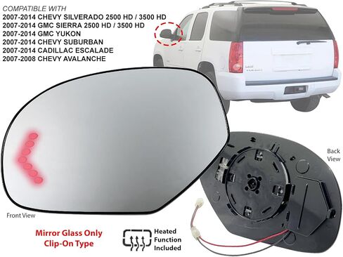 APA استبدال الجانبية الجانبية زجاج مرآة مع قوة قاعدة تسخين مع إشارة LED لعام 2007-2014 Sierra Yukon Escalade سائق يسار 1587492 25892978 GM1323349 GM1323354 GM13241388888 in Saudi Arabia
