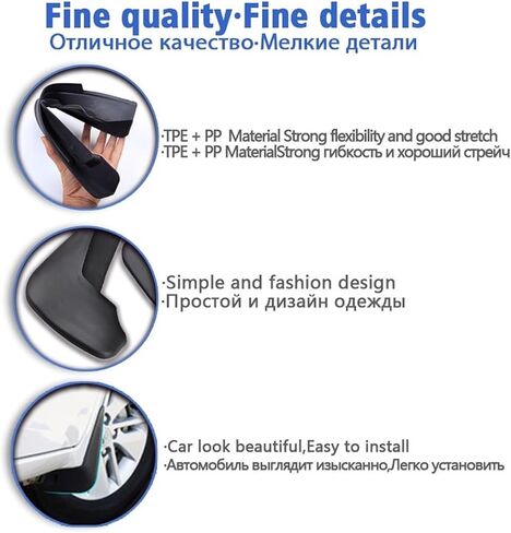 2023 2024 2025 متوافق مع شيفروليه كولورادو GMC Canyon Mudflaps Fender Mud Flaps Guard Splash Mudguard Accessories الأمامية الخلفية 4pcs (أسود) in Saudi Arabia