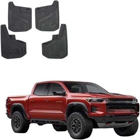 2023 2024 2025 متوافق مع شيفروليه كولورادو GMC Canyon Mudflaps Fender Mud Flaps Guard Splash Mudguard Accessories الأمامية الخلفية 4pcs (أسود) in Saudi Arabia